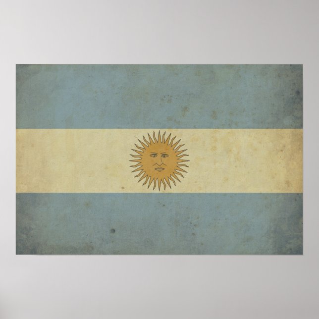 Póster Bandera argentina vintage (Frente)