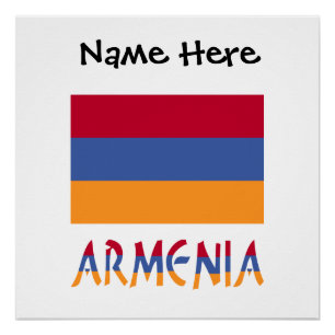 Póster Bandera armenia armenia Personalización negra