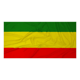 Póster Bandera arrugada de Rastafarian