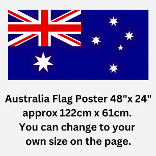 Póster Bandera australiana 48"x24" (cambia a su propio ta