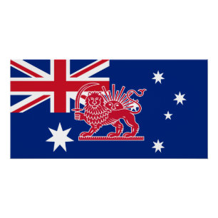 Póster Bandera australiana iraní de la herencia del León 