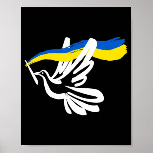 Póster Bandera Azul Amarilla Ucraniana Con Soporte De Pal