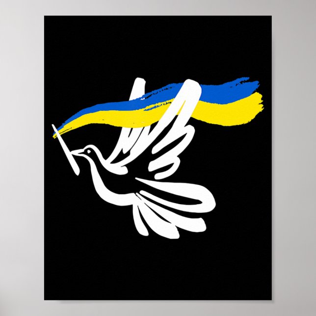 Póster Bandera Azul Amarilla Ucraniana Con Soporte De Pal (Frente)