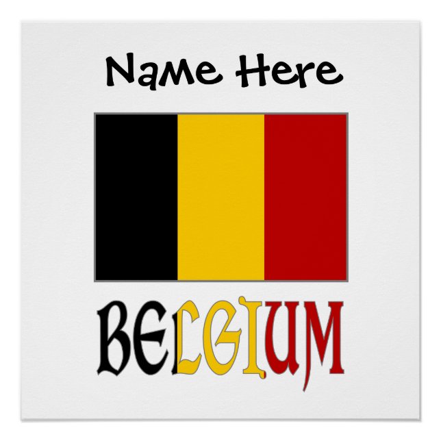 Póster Bandera Belga Personalizada  (Anverso)