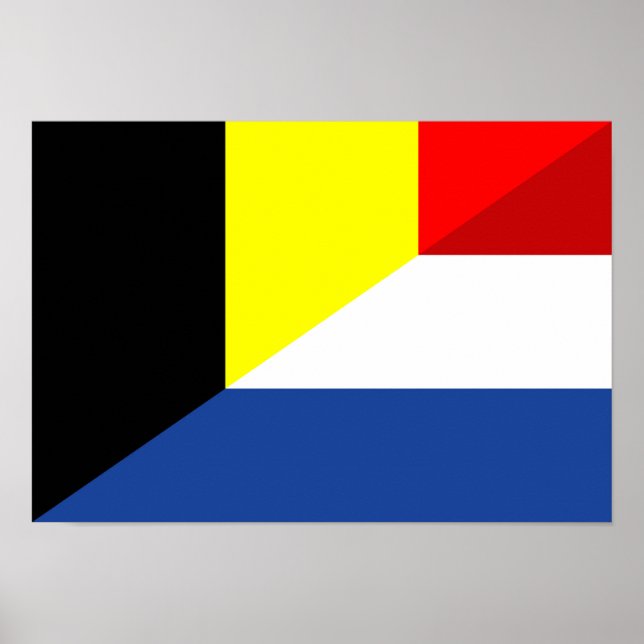 Póster bandera belgiana de los países bajos, bandera de m (Frente)