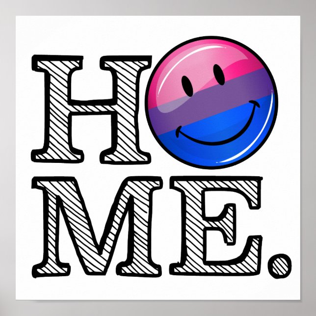 Póster Bandera bisexual Calentamiento de hogares (Frente)