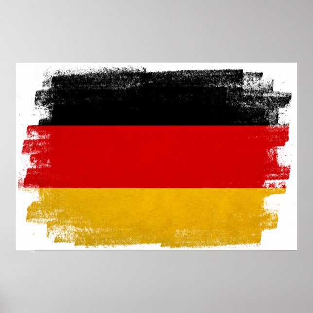 Póster Bandera bosquejada de lápiz de cera alemana (Frente)