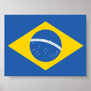 Póster Bandera brasileña ucraniana