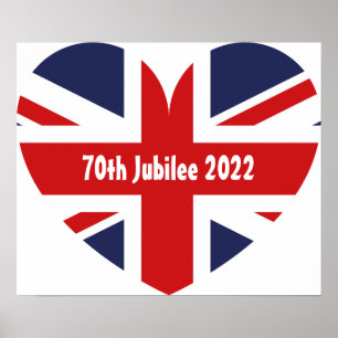 Póster Bandera Británica 70 de Jubileo 2022