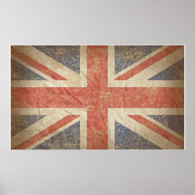 Póster Bandera británica con problemas (Frente)