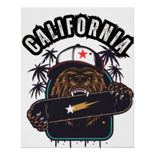 Póster Bandera cali de la república de California Cencal 