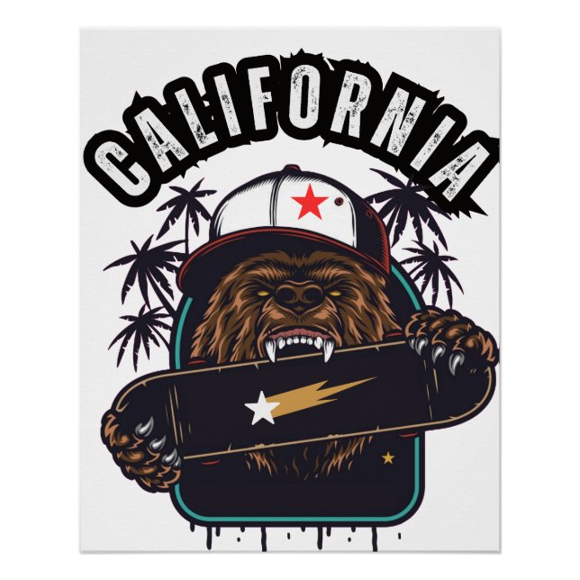 Póster Bandera cali de la república de California Cencal  (Anverso)