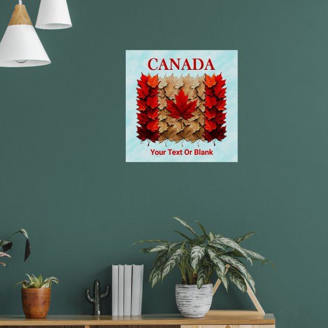 Póster Bandera canadiense de la hoja de arce de otoño (Salón 1)