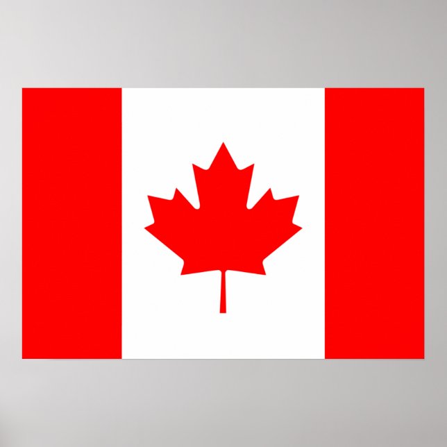Póster Bandera canadiense de la hoja de arce roja de Cana (Frente)