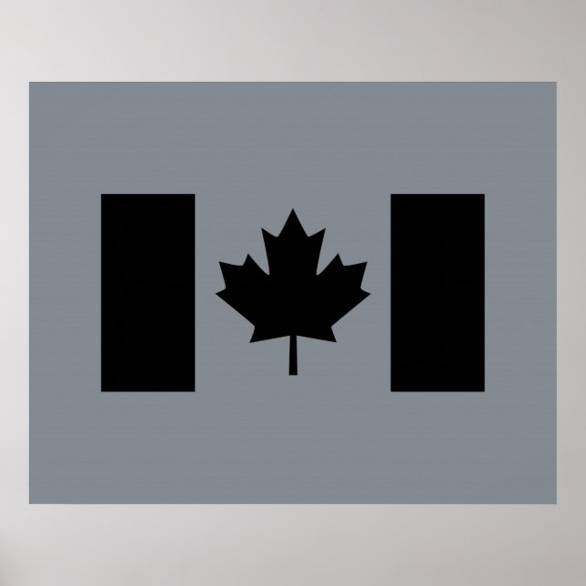 Póster Bandera canadiense en gráfico negro (Frente)