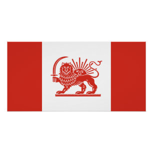 Póster Bandera canadiense iraní del león y el sol patrimo