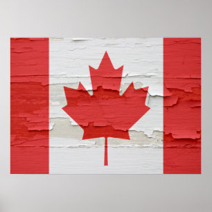 Póster Bandera canadiense resistida