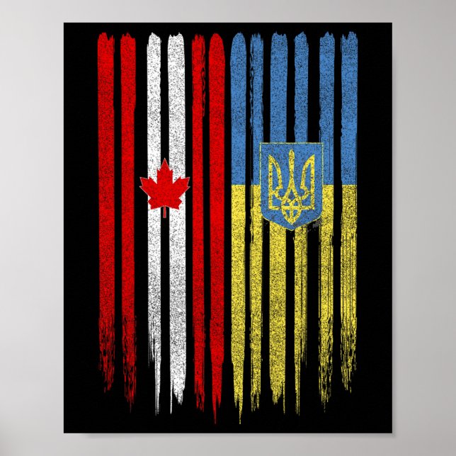 Póster Bandera canadiense ucraniana Canadá Ucrania (Frente)