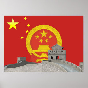 Póster Bandera china