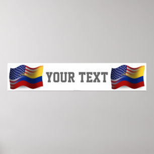 Póster Bandera Colombiano-Americana de la bandera que