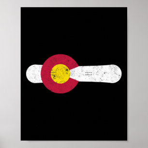 Póster Bandera Colorado Snowboard Polvo Nieve para nieve