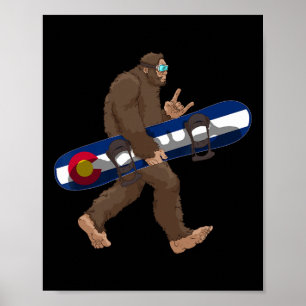 Póster Bandera Colorado Snowboarding Bigfoot Para Snowboa