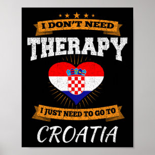 Póster Bandera croata I Regalo de vacaciones en Croacia I