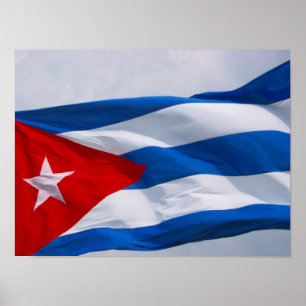 Póster bandera cubana