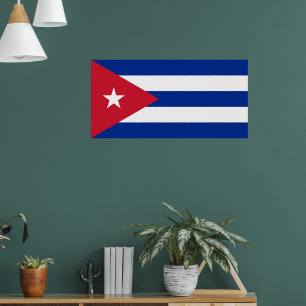 Póster Bandera cubana, La Habana, Fidel Castro, Che Gueva