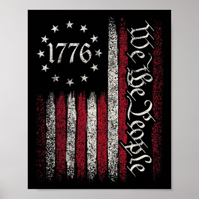 Póster Bandera de 1776 Constitución Día de la Independenc (Frente)