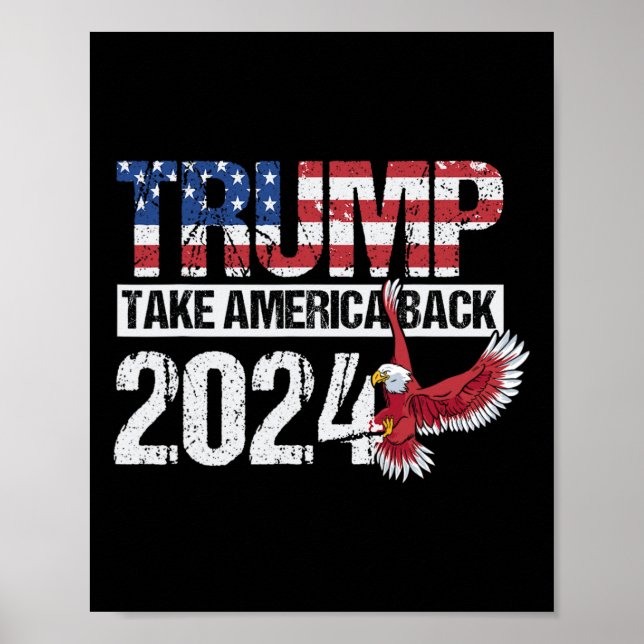 Póster Bandera de 2024 devuelve a los Estados Unidos a la (Frente)