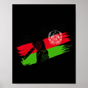 Póster Bandera de Afganistán Fanático de Cricket de Afgan