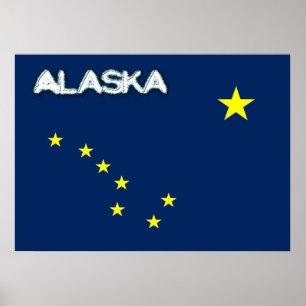 Póster Bandera de Alaska
