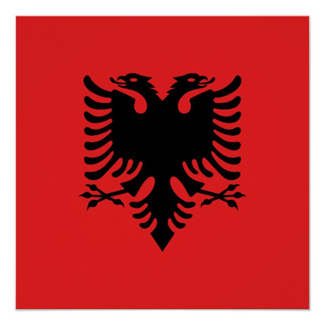 Póster Bandera de Albania (Anverso)