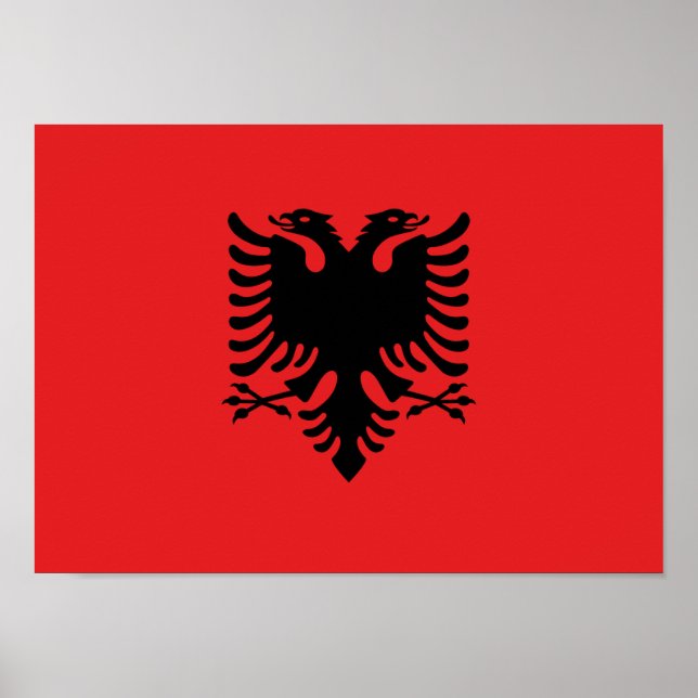 Póster Bandera de Albania - Flamuri Kombëtar - Bandera al (Frente)