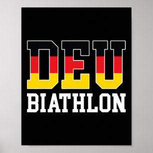 Póster Bandera de Alemania Biatlonista - Alemán Deu Biath