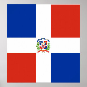 Póster Bandera de alta calidad de la República Dominicana