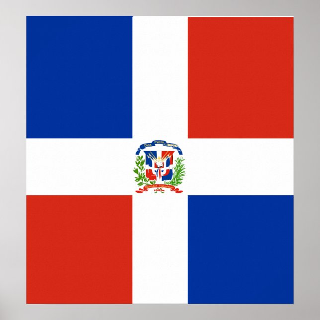 Póster Bandera de alta calidad de República Dominicana (Frente)
