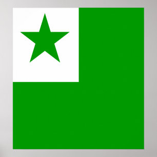 Póster Bandera de alta calidad en esperanto