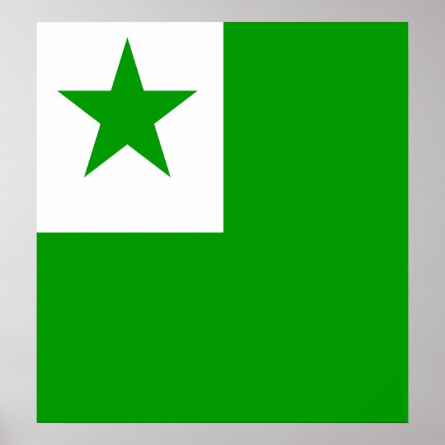 Póster Bandera de alta calidad en esperanto (Frente)