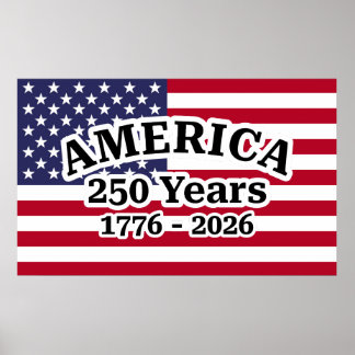 Póster Bandera de América 250 Años