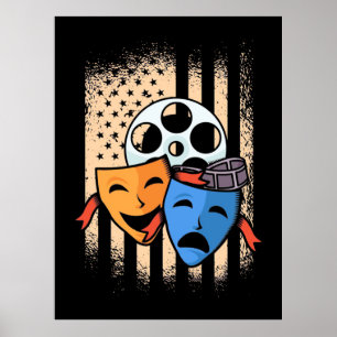 Póster Bandera de América del actor del teatro