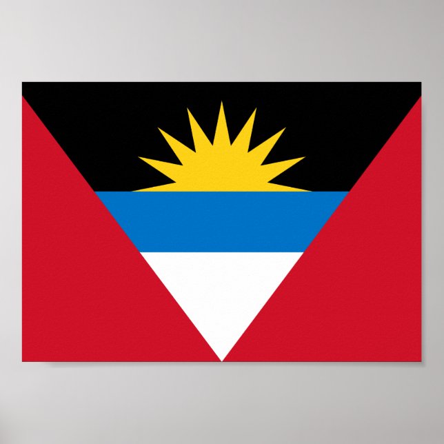 Póster Bandera de Antigua y Barbuda (Frente)