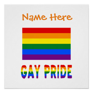 Póster Bandera de arcoíris LGBTQ de orgullo gay personali