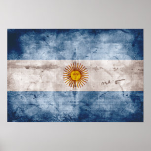 Póster Bandera de Argentina, con el tiempo muerto