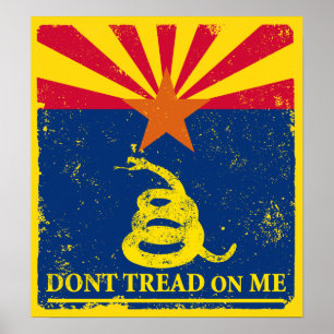 Póster Bandera de Arizona y Gadsden