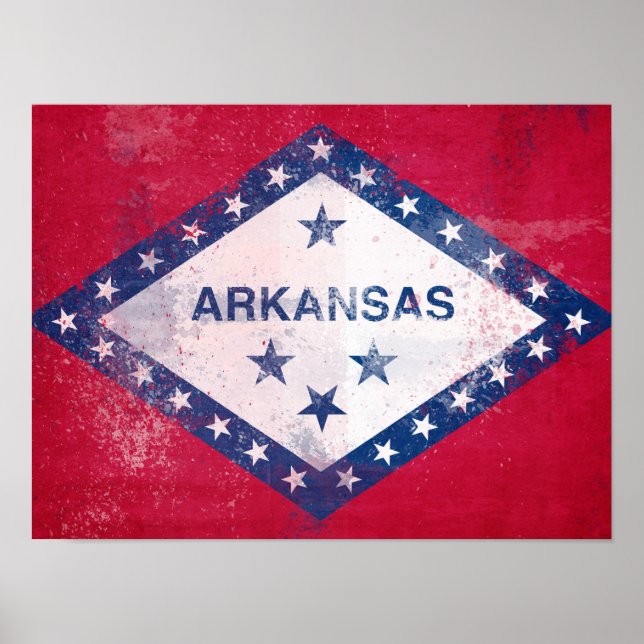 Póster Bandera de Arkansas con problemas (Frente)