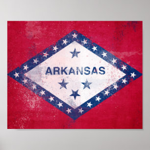 Póster Bandera de Arkansas con problemas