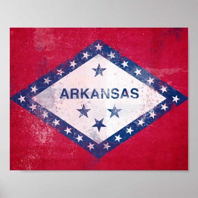 Póster Bandera de Arkansas con problemas (Frente)