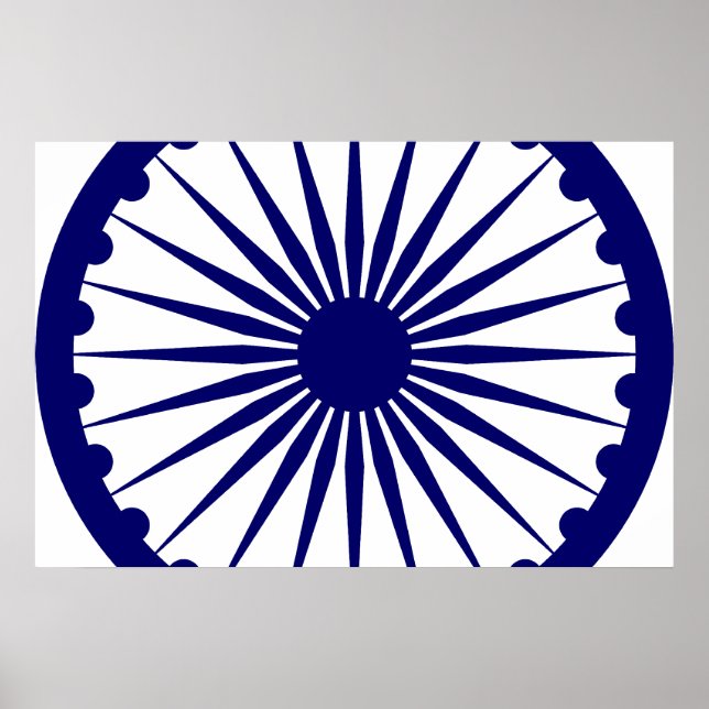 Póster Bandera de Ashoka Chakra, India (Frente)